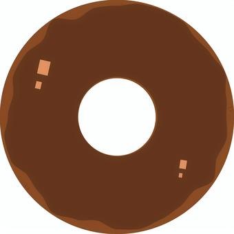チョコレートドーナツのイラスト