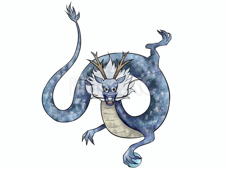 青龍 青龍,ドラゴン,四神のイラスト素材