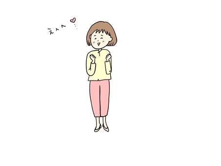 嬉しさをかみしめる女の子 うれしい,握りしめる,かみしめる,満足,笑顔,喜ぶ,にこにこ,女の子,合格,当選のイラスト素材