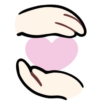 ハートを包む両手のイラスト ハート,気持ち,好き,思いやり,優しさ,両手,包む,愛,ハートフル,アイコンのイラスト素材