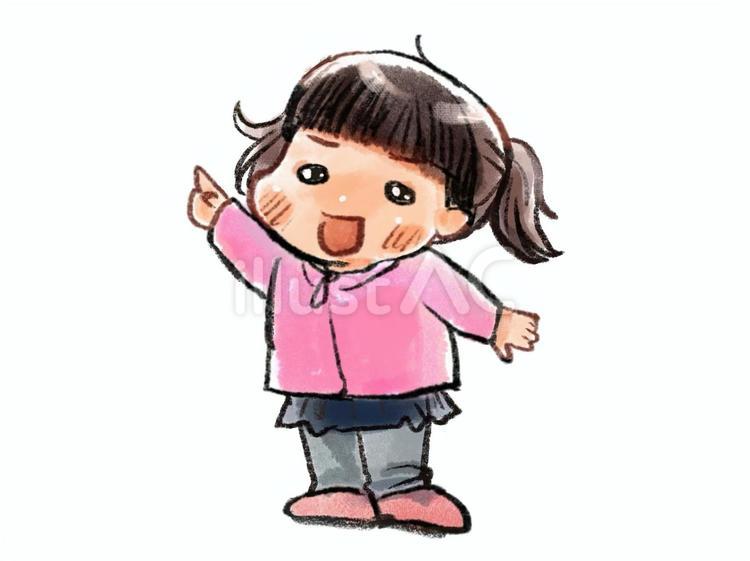 指差しする女の子 女の子,こども,指差しのイラスト素材