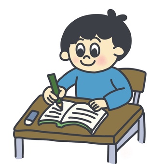 勉強する男の子 子供,こども,勉強,宿題,男の子のイラスト素材