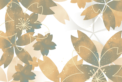 おしゃれな桜の花のポストカード おしゃれな桜の花のポストカード 葉書,桜,花,ポストカード,水彩,セピア,おしゃれ,春,花びら,満開のイラスト素材