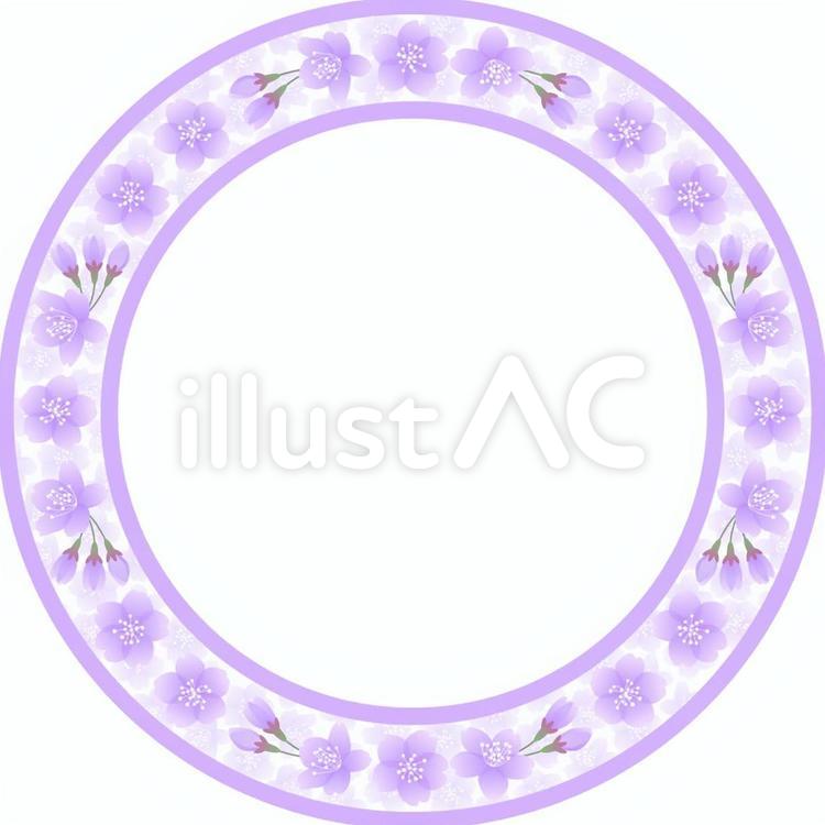 桜の丸フレーム（ラベンダー） 桜,花,フラワーのイラスト素材