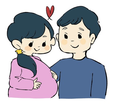 夫婦 妊婦,妊婦さん,夫婦,男女,恋人,カップル,妊娠,家族,父親,母親のイラスト素材
