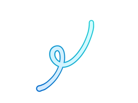 動きの効果線　青色のふちあり線 効果線,あしらい,落ちる,シンプル,かわいい,おしゃれ,ポップ,手書き,ゆるい,フチありのイラスト素材