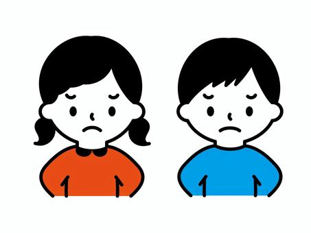 怒る子ども 怒る子ども 女の子,こども,人,人物,挿絵,キッズ,バストアップ,シンプル,イラスト,男の子のイラスト素材