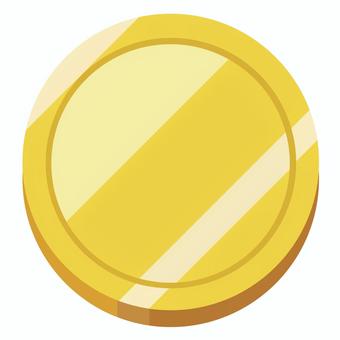 無地で金色のコイン一枚 コイン,無地,一枚,金,貯金,ビジネスのイラスト素材