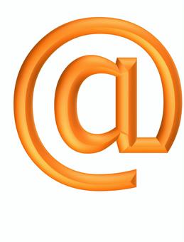 ３D文字記号オレンジアットマーク アットマーク,記号,立体,3d,オレンジ,装飾,デザイン,アイコンのイラスト素材