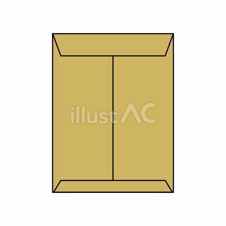 茶色の角形封筒裏面 ビジネス,封筒,茶色のイラスト素材