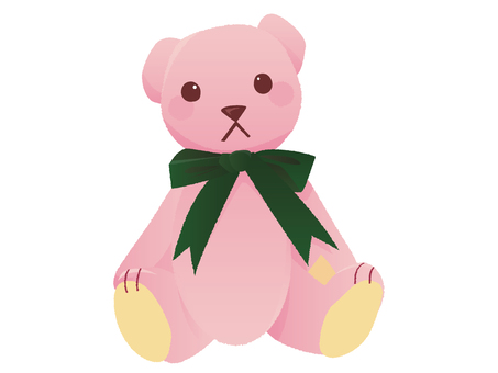 Teddy bear, bear, pink, ribbon, JPG, PNG and AI