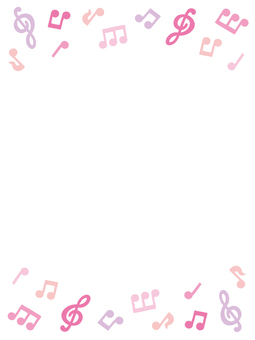 pink musical note frame vertical, , JPG, PNG and AI