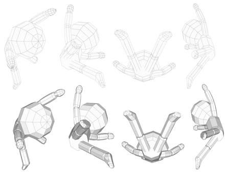 棒人間　ペパクラ風　両手足広げてジャンプ 達成感,解放感,成功,喜ぶ,ラッキー,幸福,ヤッター,両手上げ,ハッピー,楽しいのイラスト素材
