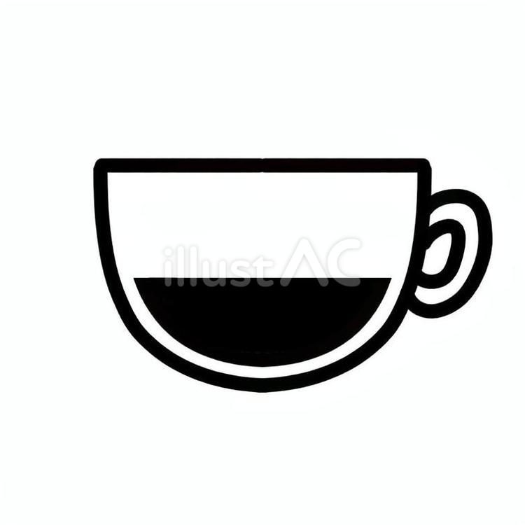 コーヒー　半分 コーヒー,珈琲,コーヒーカップのイラスト素材