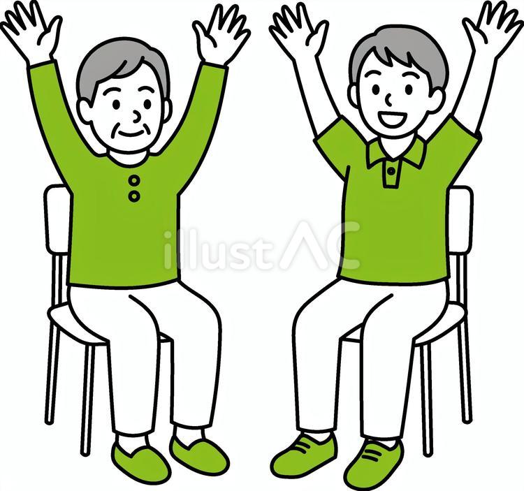 介護体操 介護,高齢者,介護予防体操のイラスト素材