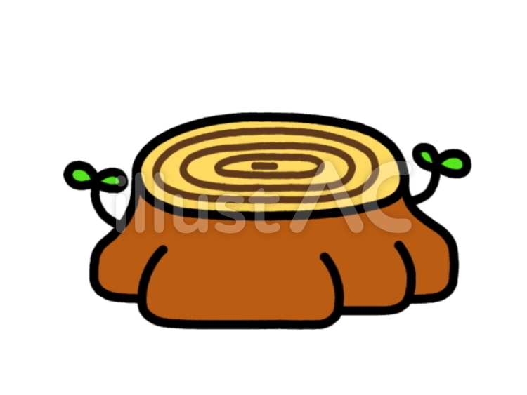 切り株　双葉　茶 切り株,木,双葉のイラスト素材
