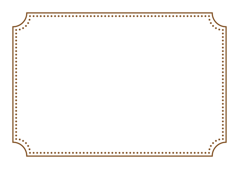 角丸へこみフレーム 茶色 ドット 角丸,へこみ,フレーム,枠,ライン,ドット,シンプルのイラスト素材