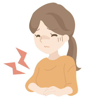 遭受腹痛的女性, JPG, PNG 和 AI 遭受腹痛的女性, , JPG, PNG 和 AI