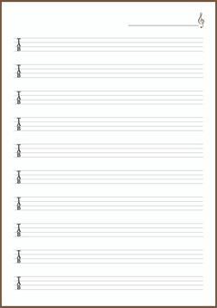 タブ譜／ベース＆ウクレレ用（A4サイズ） タブ譜,tab,タブ,譜面,楽譜,ベース,ウクレレ,音楽,4弦,弦楽器のイラスト素材