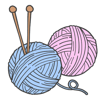 毛糸玉の手描きイラスト1 毛糸,手芸,手描き,毛糸玉,挿絵,かわいい,冬,編み物,手芸用品のイラスト素材