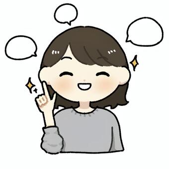 適切なアドバイスをくれる女性 相談,アドバイス,話,会話,提案,人物,女性,キラキラ,吹き出し,笑顔のイラスト素材