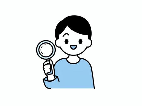 虫眼鏡を持つ子ども06 人物,子ども,虫眼鏡,保育園,幼稚園,こども園,託児所,小学校,園児,児童のイラスト素材