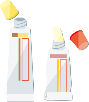 塗り薬 塗り薬,軟膏,クリーム,外用薬,皮膚外用剤,薬,腫れ,痒み,かぶれ,皮膚炎のイラスト素材