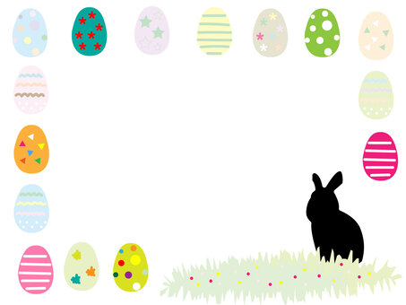 Easter frame, easter, egg, rabbit, JPG, PNG and AI