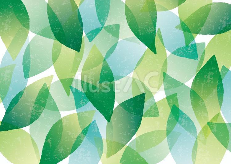 透明感のある葉が重なる模様グランジ 緑,葉,模様のイラスト素材