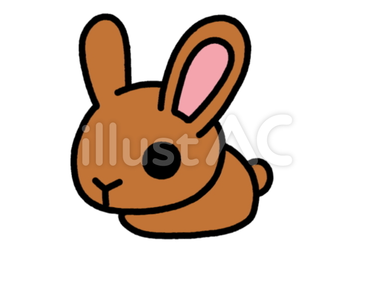 丸まるうさぎ　茶 ウサギ,うさぎ,兎のイラスト素材
