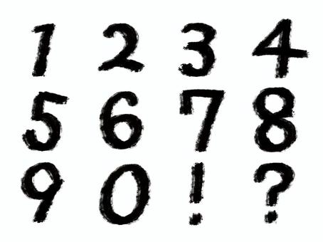油性ペンで書いたような数字セット 油性ペンで書いたような数字セット 手描き,シンプル,文字,数字,クエスチョン,ビックリのイラスト素材