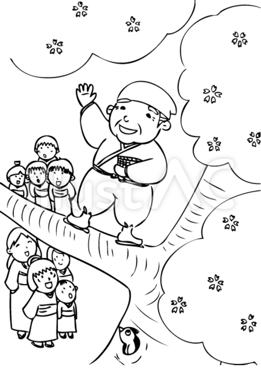 はなさかじじい② ここ掘れ,花咲か爺,民話のイラスト素材