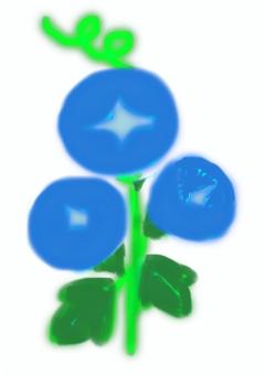 插圖, 喇叭花, 藍色, 