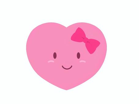 ピンク色ハート　笑顔 ハート,手描き,ピンク,マーク,好き,大好き,愛情,絵文字,恋愛,バレンタインのイラスト素材