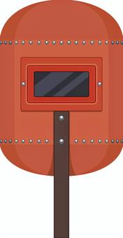 手持ち式の溶接マスク　保護面 溶接,マスク,面,保護,ツール,道具,工業,鉄工,遮光,アーク溶接のイラスト素材