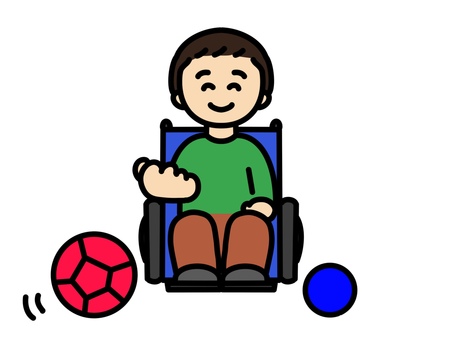 車椅子でボッチャをする男性 ボッチャ,車椅子,男性,男,笑顔,パラスポーツ,障がい者,障がい者スポーツ,スポーツ,運動のイラスト素材