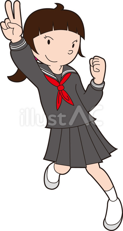 学生ちゃんVサイン