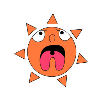 口を開ける太陽 デフォルメ,太陽,天気,気候,晴れ,口のイラスト素材