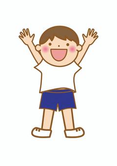 バンザイする男の子 バンザイ,男の子,喜ぶ,万歳,やった,笑顔,人物,両手,子供のイラスト素材