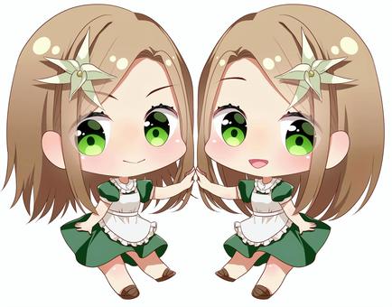 【人狼ゲーム】共有者SDイラスト 人狼ゲーム,人狼,役職,共有者,sdキャラ,ちびキャラ,かわいい,ゲーム素材,フリー素材,人狼素材のイラスト素材
