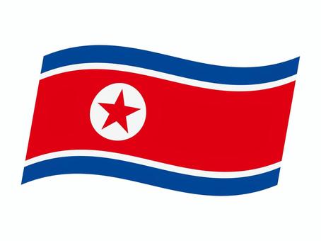 朝鮮民主主義人民共和国の国旗 北朝鮮,朝鮮民主主義人民共和国,国旗,旗,なびく,はためく,ベクター,イラストのイラスト素材