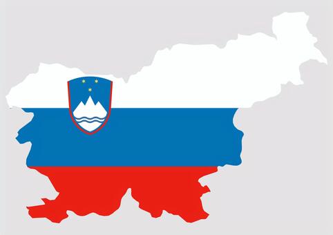 スロベニアの地図（国旗柄） スロベニア,地図,国旗,外国,海外,地理,土地,国土,地形,世界のイラスト素材