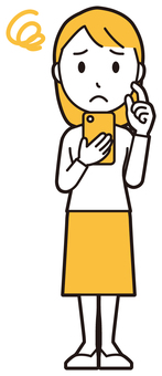  ロングヘア女性(黄)-008-全身