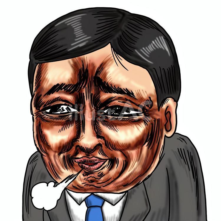 顔を伏せため息をつくサラリーマン 溜息,嘆息,呆れるのイラスト素材