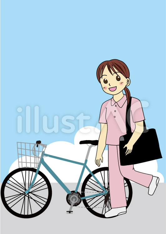 訪問看護師2014縦 訪問看護師,看護師,ヘルパーのイラスト素材