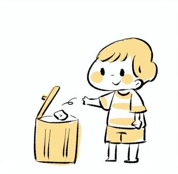 ゴミ捨て ゴミ捨て,男の子,子ども,かわいい,幼稚園,保育園,児童のイラスト素材