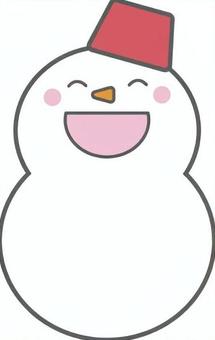 口を開いて笑っているゆきだるまのイラスト 口を開いて笑っているゆきだるまのイラスト 雪だるま,冬,雪,ゆきだるま,表情,にこにこ,笑顔,赤,白,かわいいのイラスト素材
