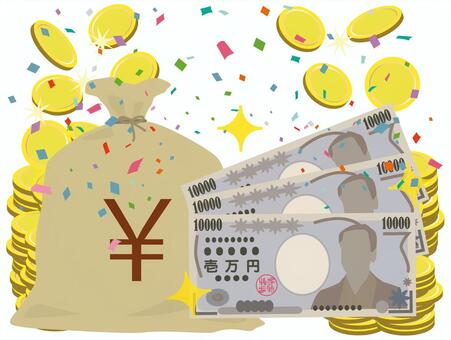 Illustration, JPG, PNG and EPS Illustration, bill, banknotes, confetti, JPG, PNG and EPS