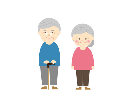 Cute illustration of the elderly/senior generation, , JPG, PNG and AI