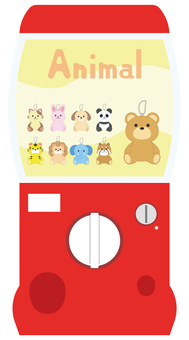 ガチャガチャ ガチャガチャ,ガチャ,機械,ストラップ,キーホルダー,回す,かわいい,シンプル,ハンドル,動物のイラスト素材